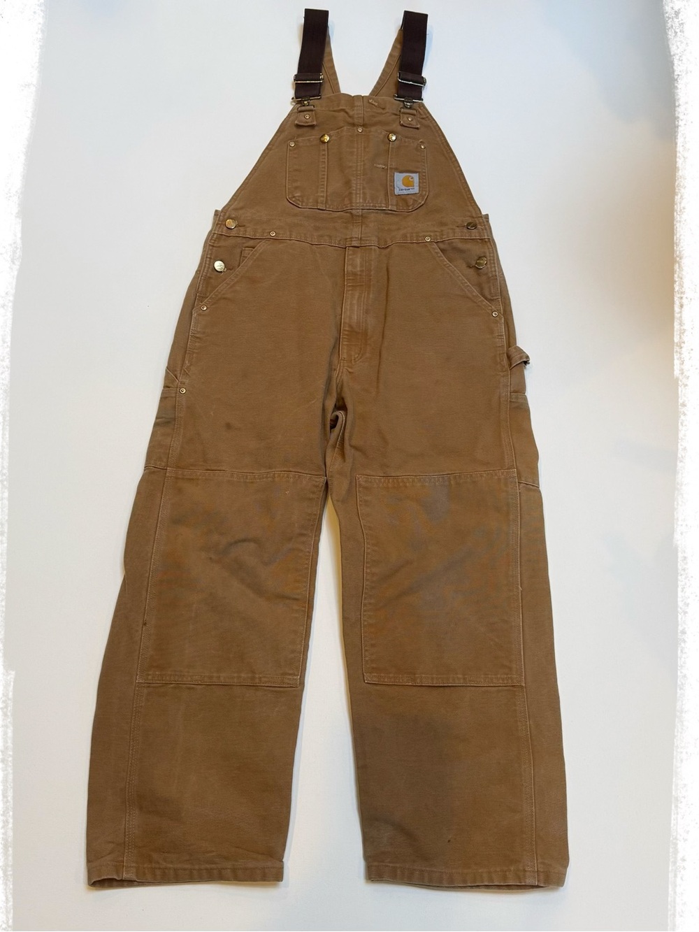 Carhartt Brown Duck Double-Front Bib Overalls